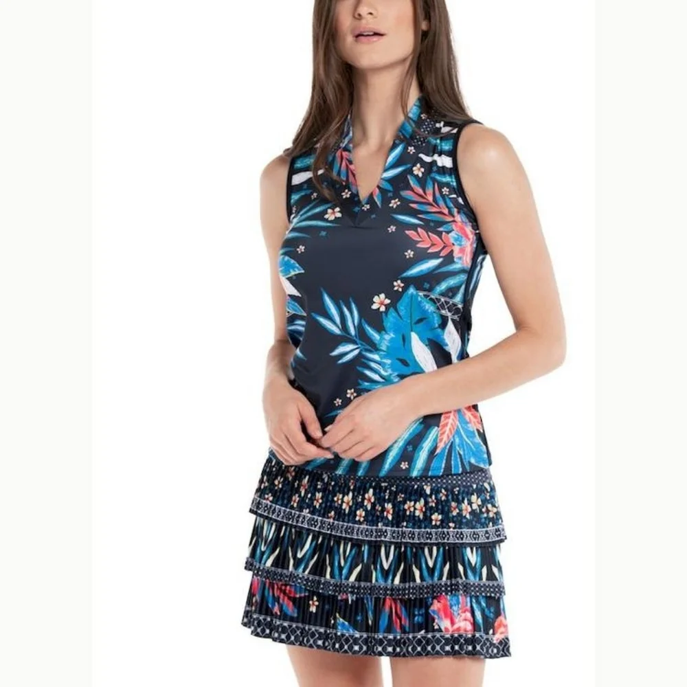 Lucky In Love Sleeveless Tank Top Keepin it Rio Golf Tennis Medium